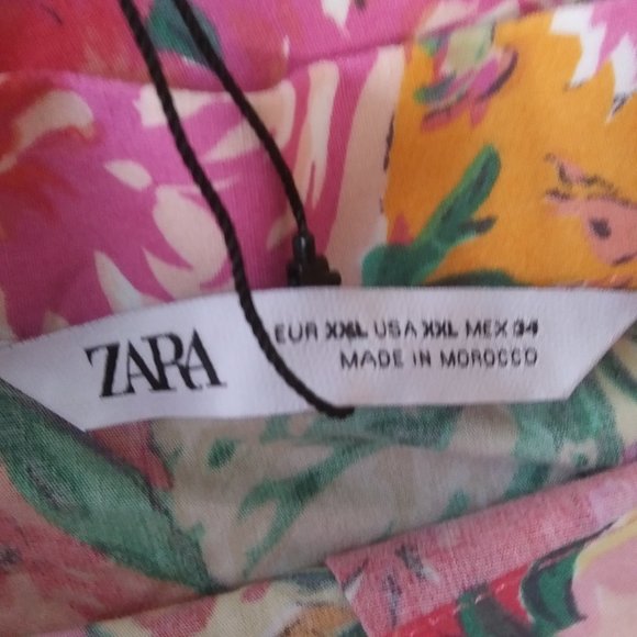 NWT ZARA  floral mini skirt sash bow detail XXL Barbie core - Picture 4 of 16